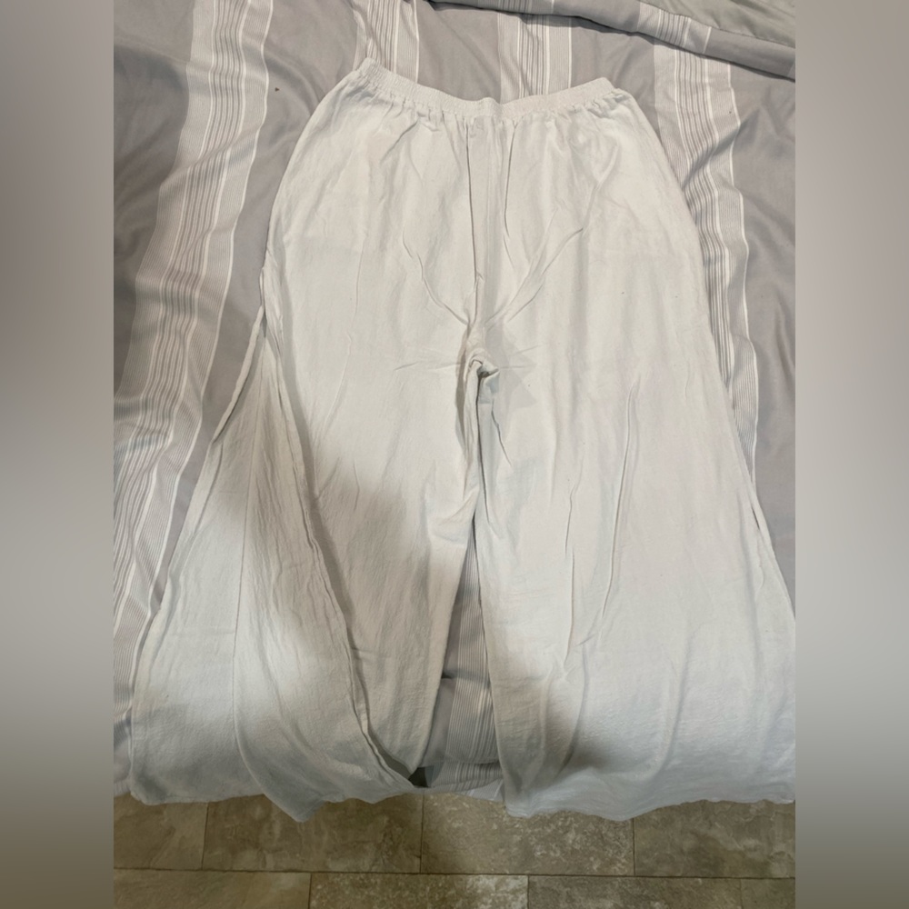 SHEIN Medium White Beach pants with a slit on the sides